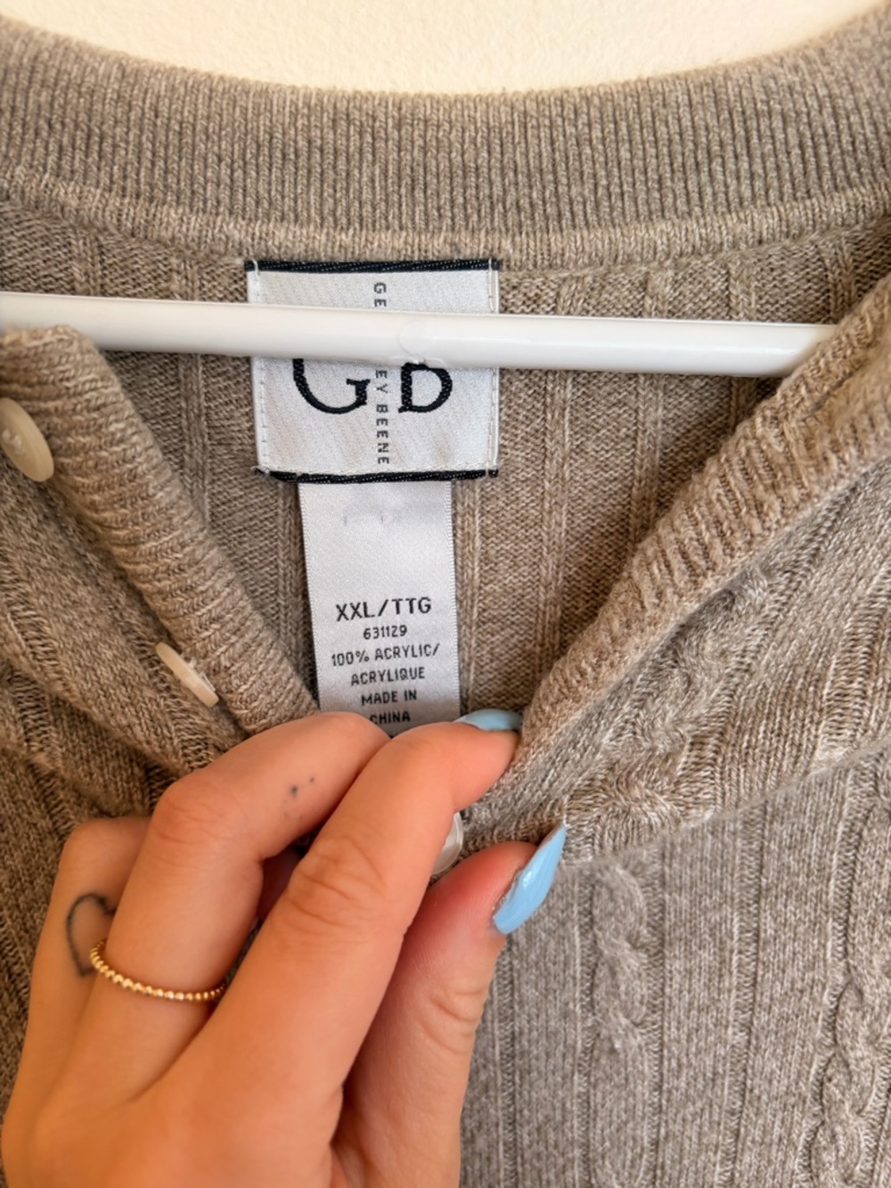 Taupe Ribbed Polo-Neck Sweater - Picture 2 of 3